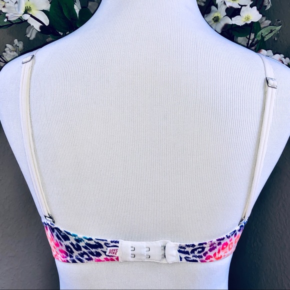EUC VS PINK Heartbreaker Plunge Bra Rainbow Animal - Picture 4 of 15